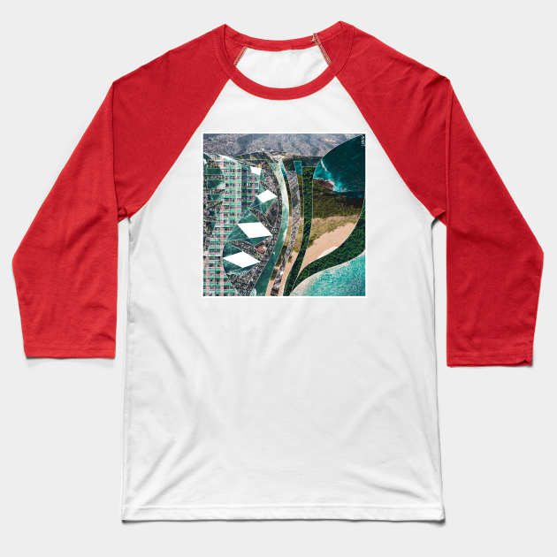 landscape of wonders in urban wetland collage Baseball T-Shirt by jorge_lebeau